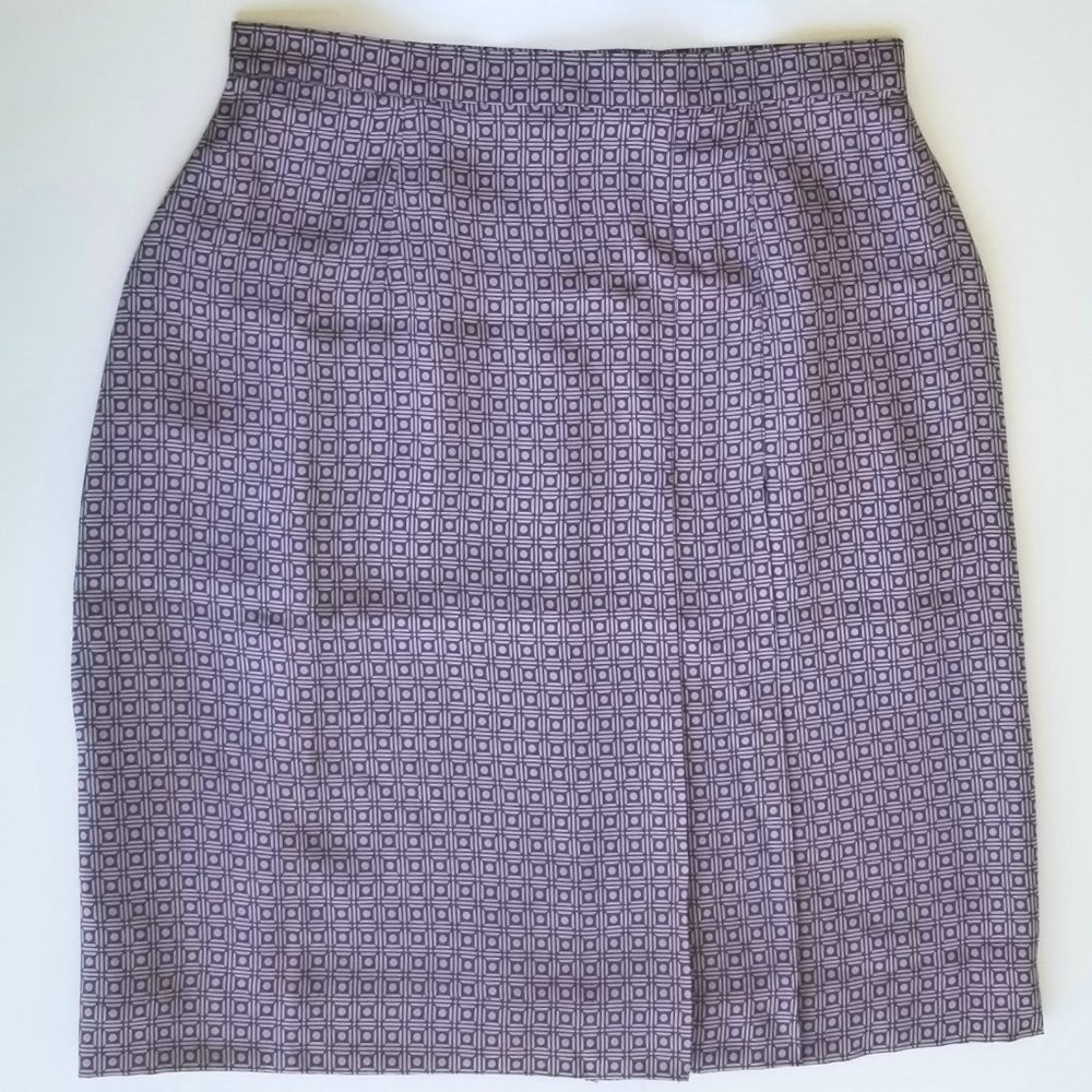 Gorgeous Silk Mini Skirt Geometric Print rose/black Size O Petite